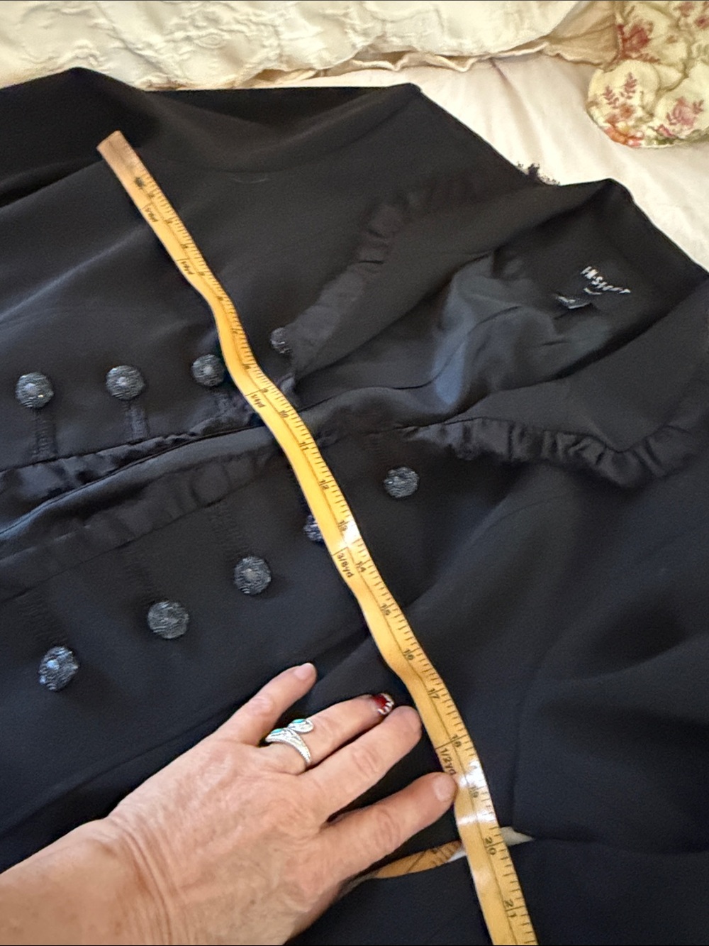 Insight Black lace Frayed-Trim Open Blazer - Picture 8 of 10